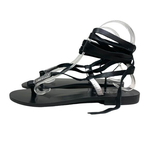 Matisse Amuse Society Womens Positano Sandals Thong Black Leather Lace Up Size 7 - Picture 3 of 8